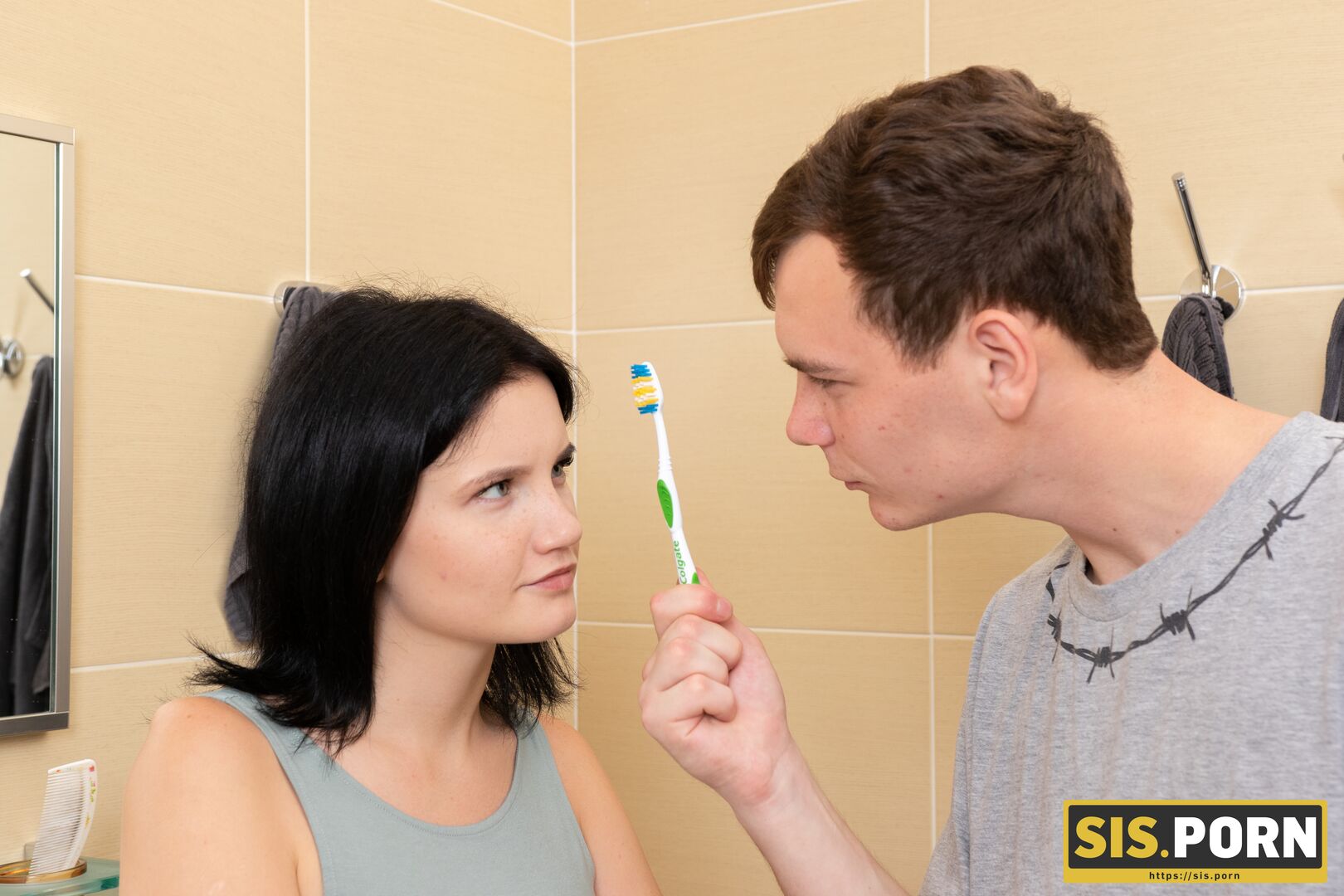 That’s MY toothbrush… and that’s MY cock!