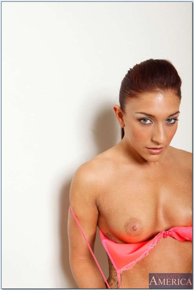 Mischa Brooks fucking in the couch with her small tits