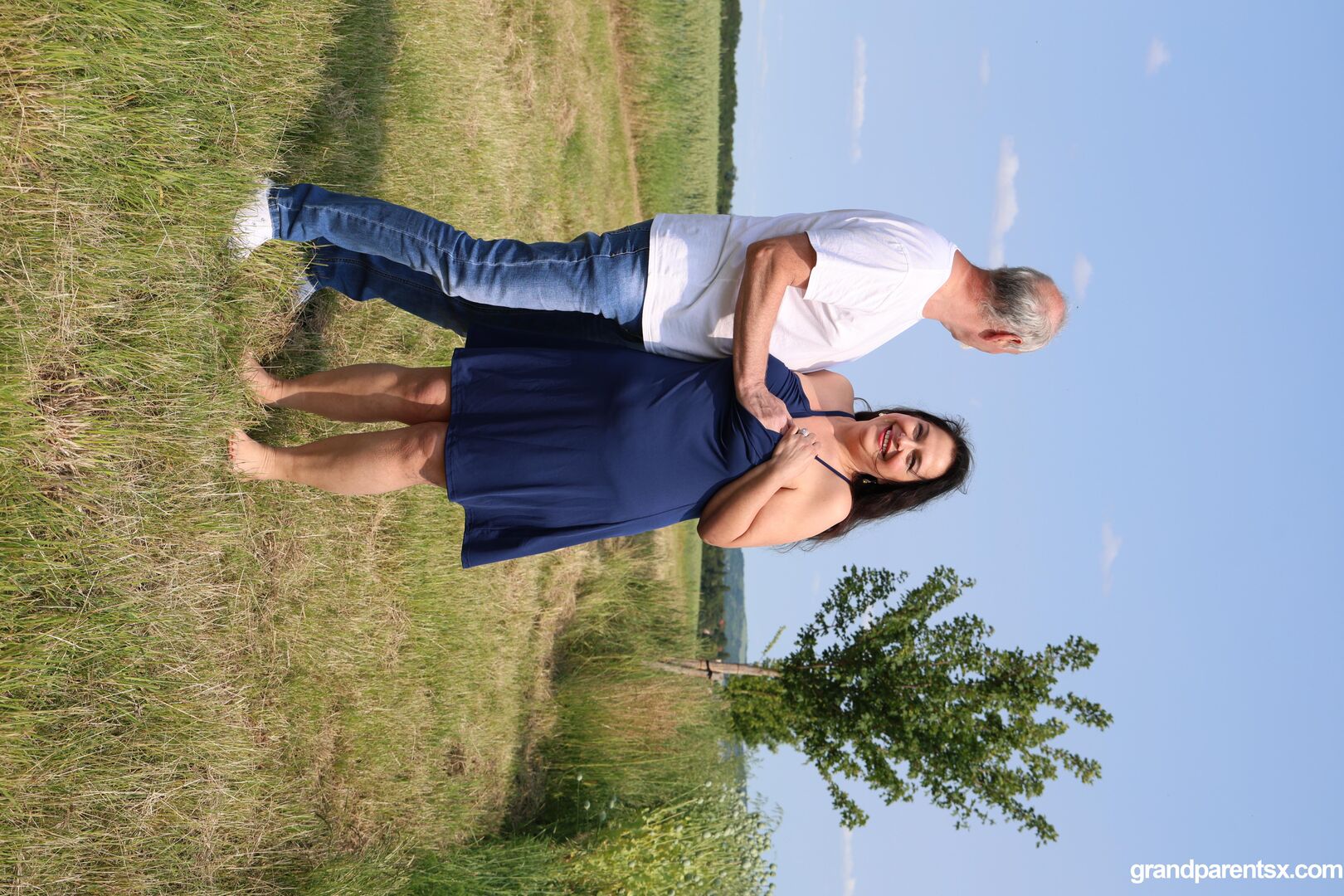 Outdoor sex with older couple