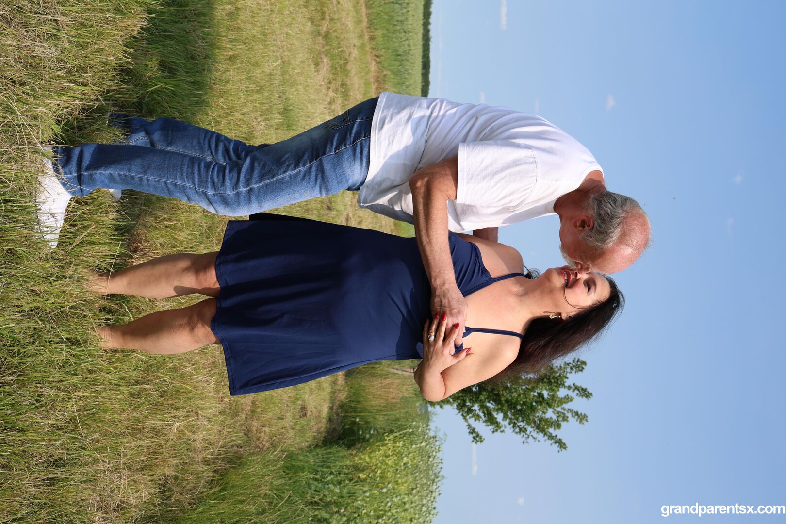 Outdoor sex with older couple