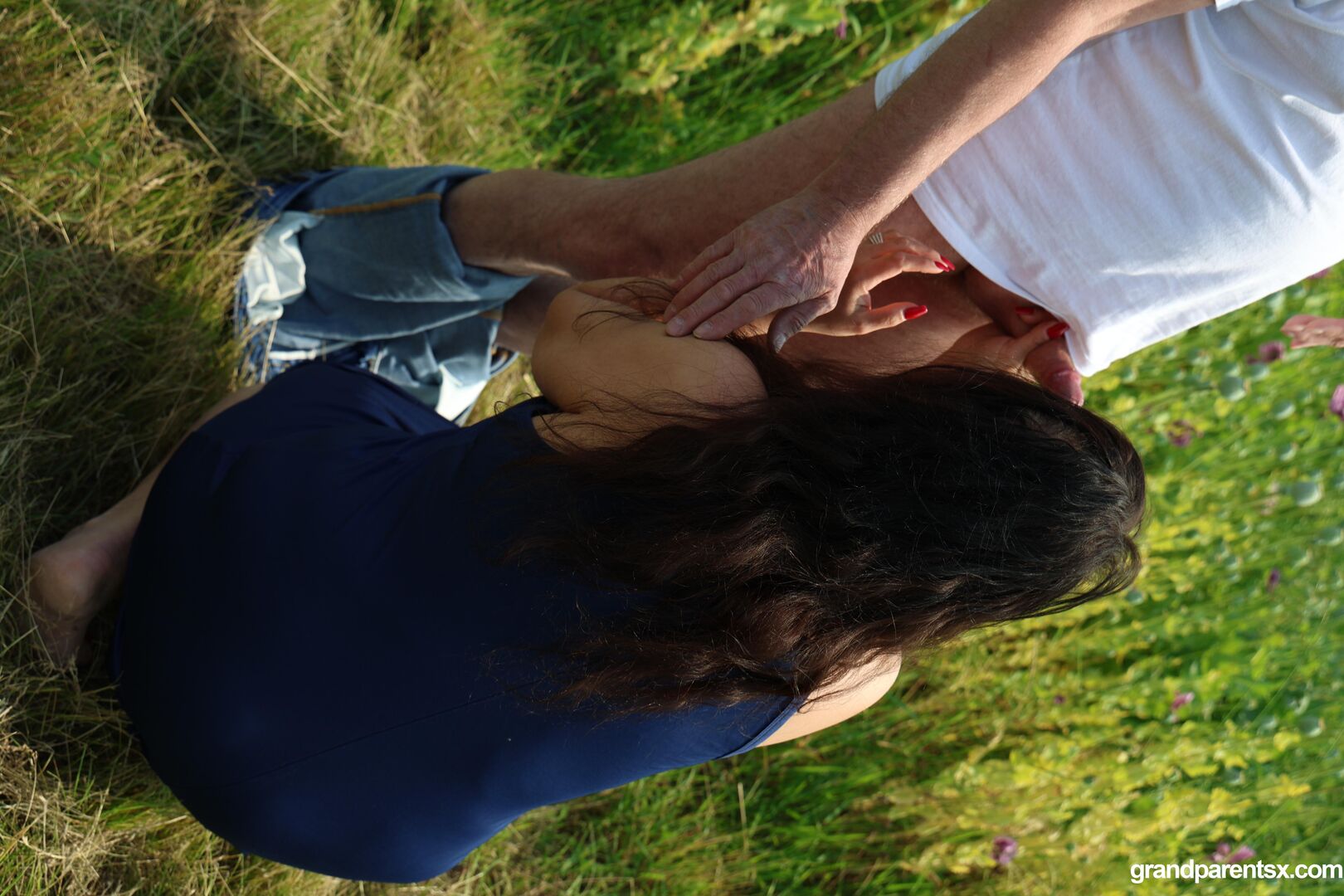 Outdoor sex with older couple