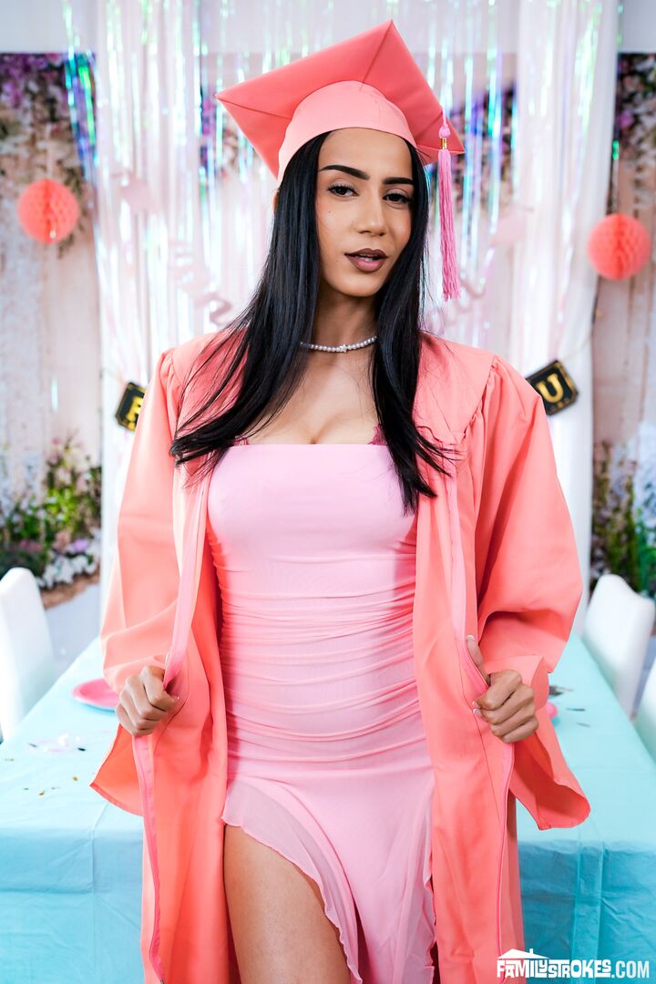 Roxie Takes on Three Step Cocks To Celebrate Graduation!