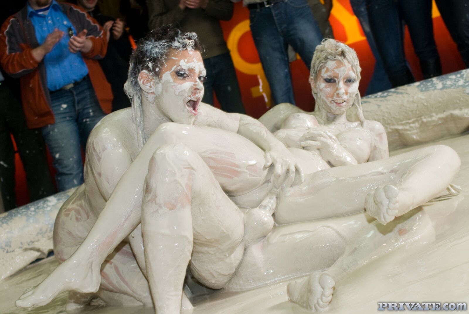 Stella and Terri Take Part in a Hardcore Mud Wrestling Event