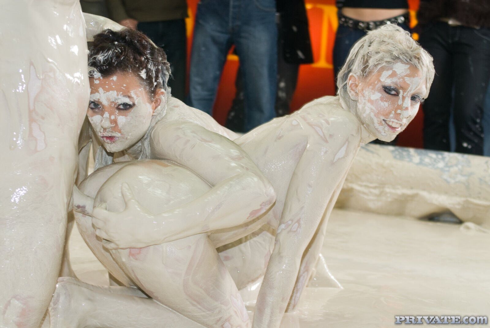 Stella and Terri Take Part in a Hardcore Mud Wrestling Event