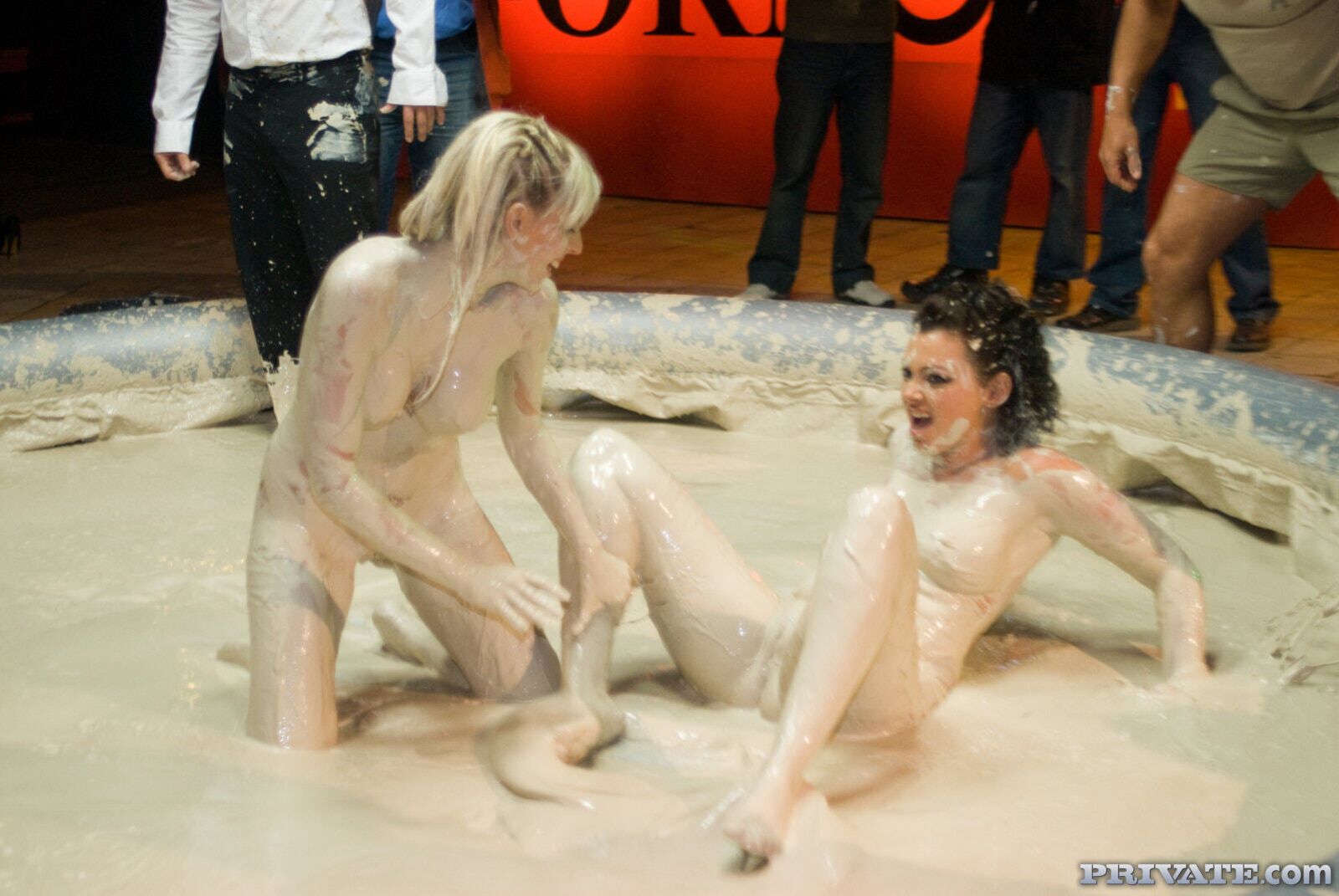 Stella and Terri Take Part in a Hardcore Mud Wrestling Event