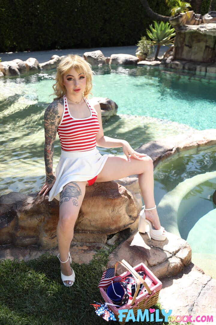 Stevie Moon Has The Perfect Poolside Flirty Bikini