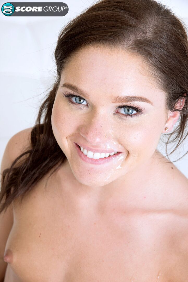 Flat Teen Zoe Bloom Catches A Ride to Pound-Town and a Load on Her Face