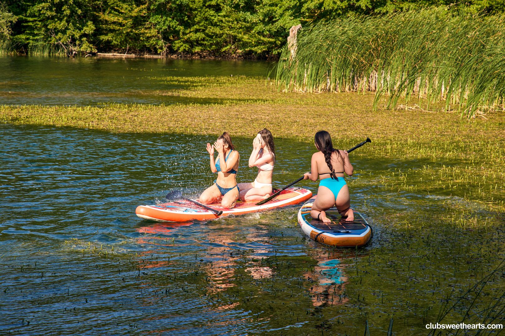 Three girls, one SUP