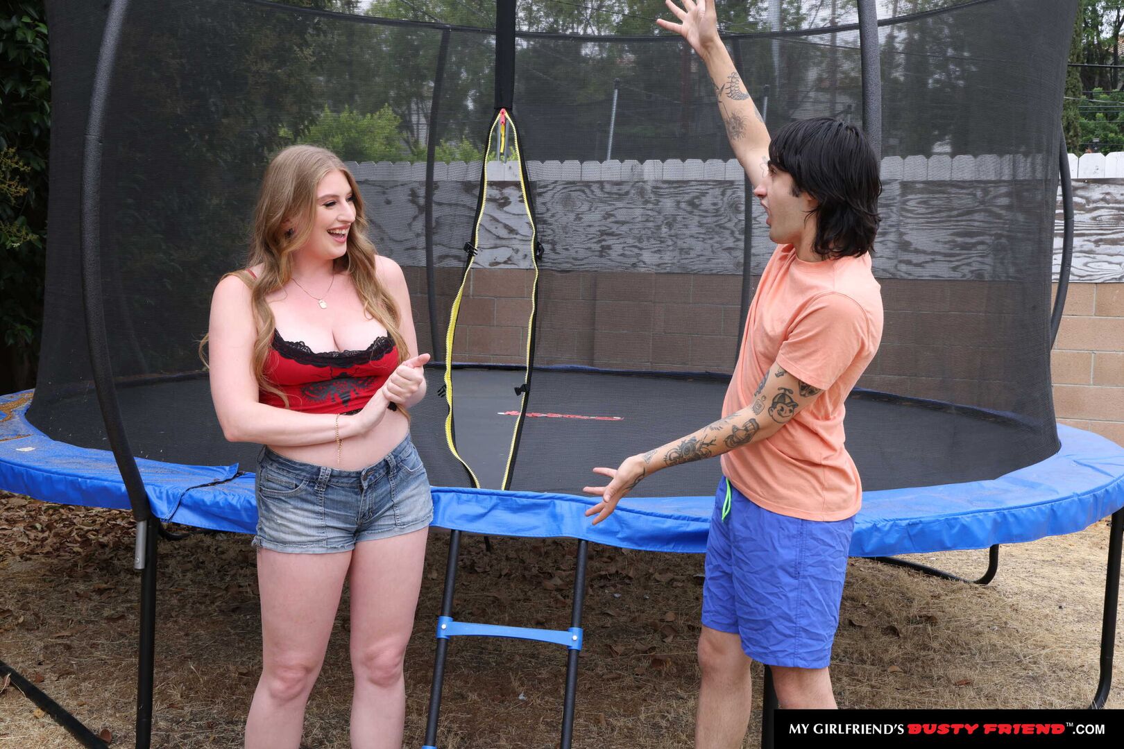 Busty Ember Springs bounces on her friend's boyfriend's cock
