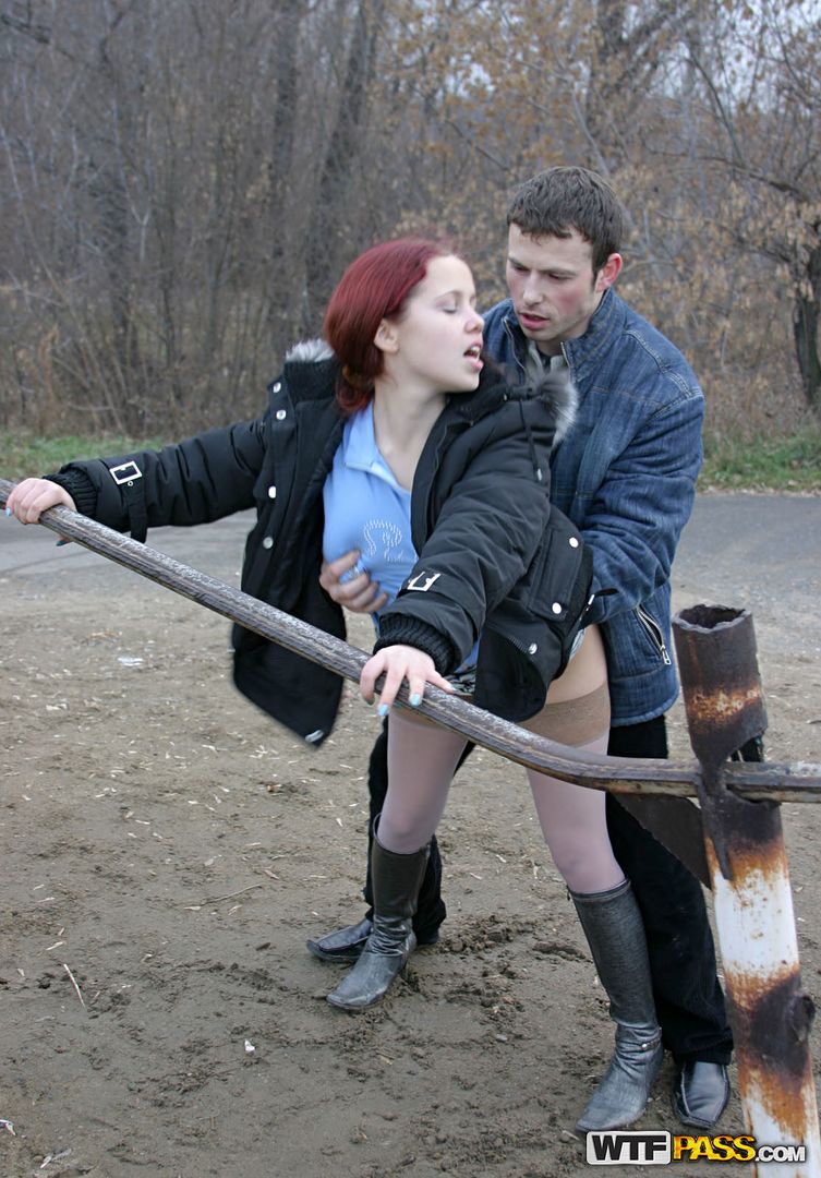 Real facial for busty redhead girl