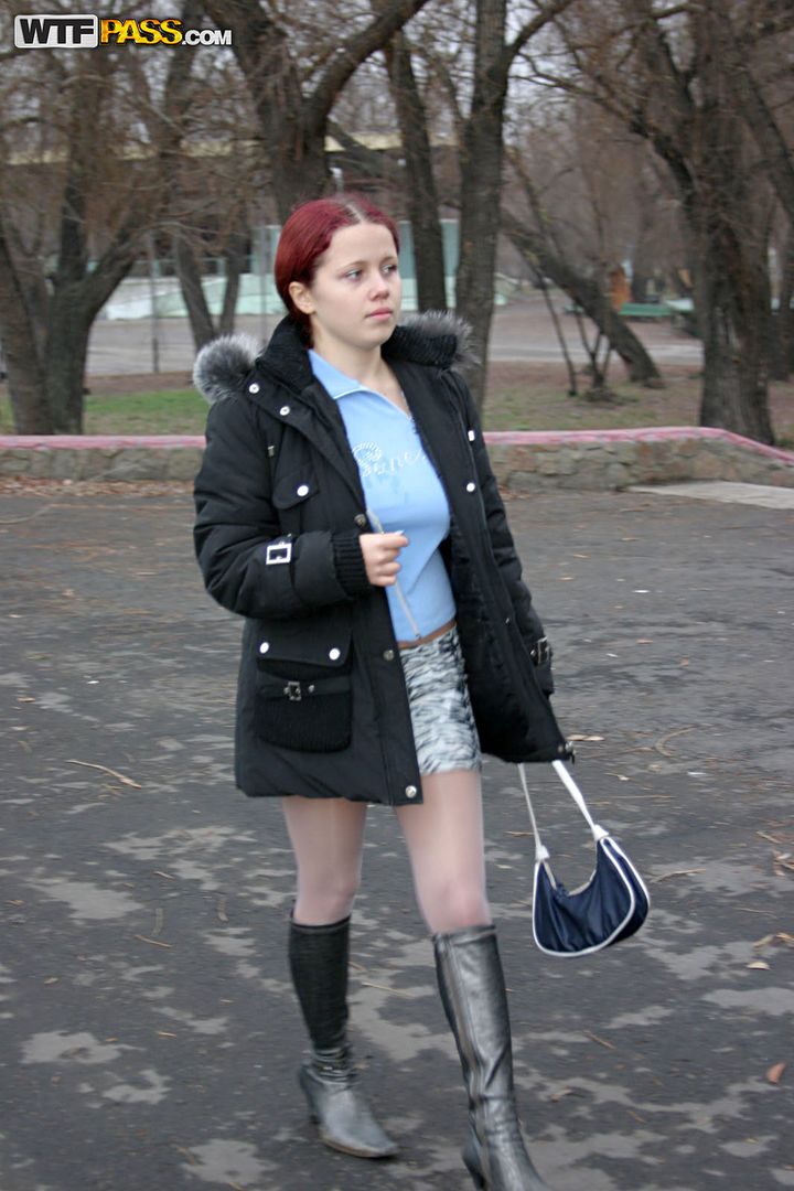 Real facial for busty redhead girl