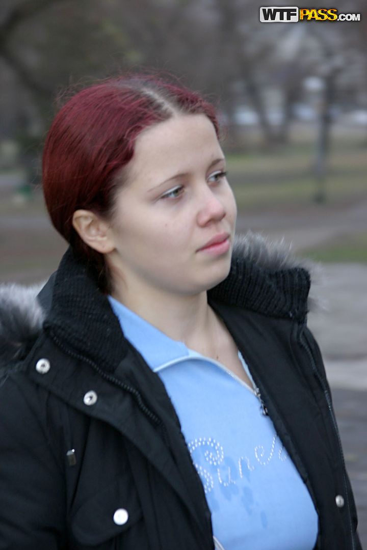 Real facial for busty redhead girl