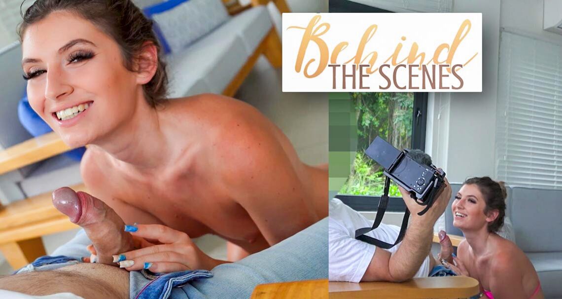 Blowjob ends in facial frenzy - Behind the Scenes