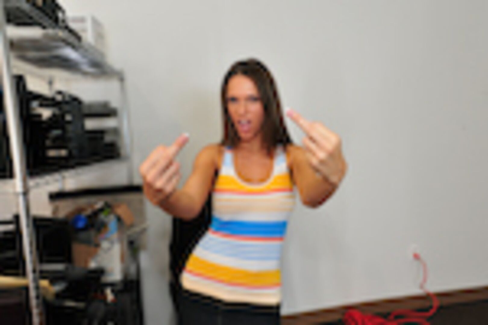 Gloryhole girl sucks three dicks