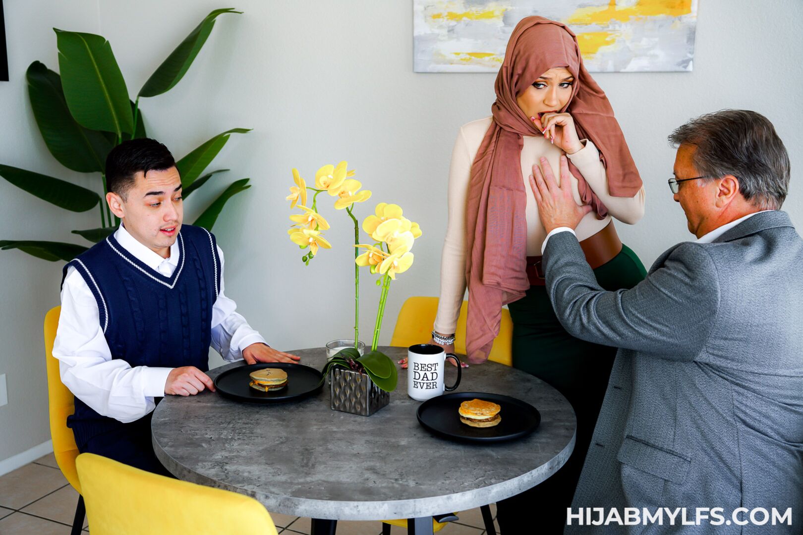 A Dutiful Hijab Wife Milks Every Cock in the Household