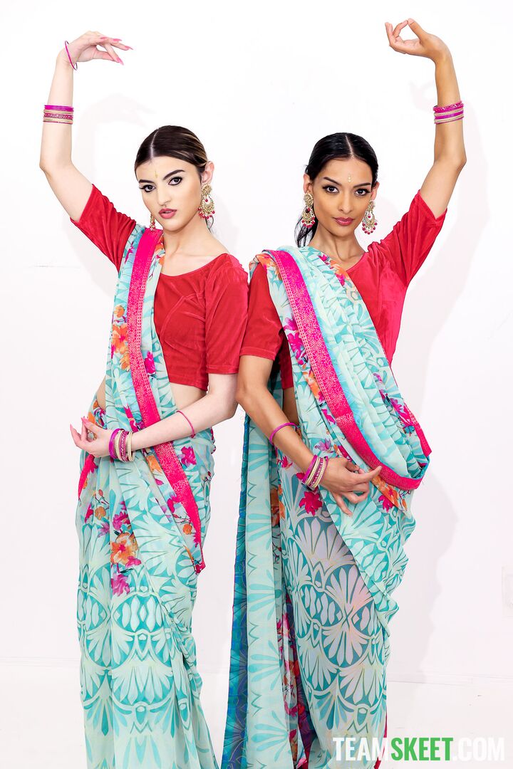 Meet the Sari-Sisters: Indian Twins Share Their First Cock