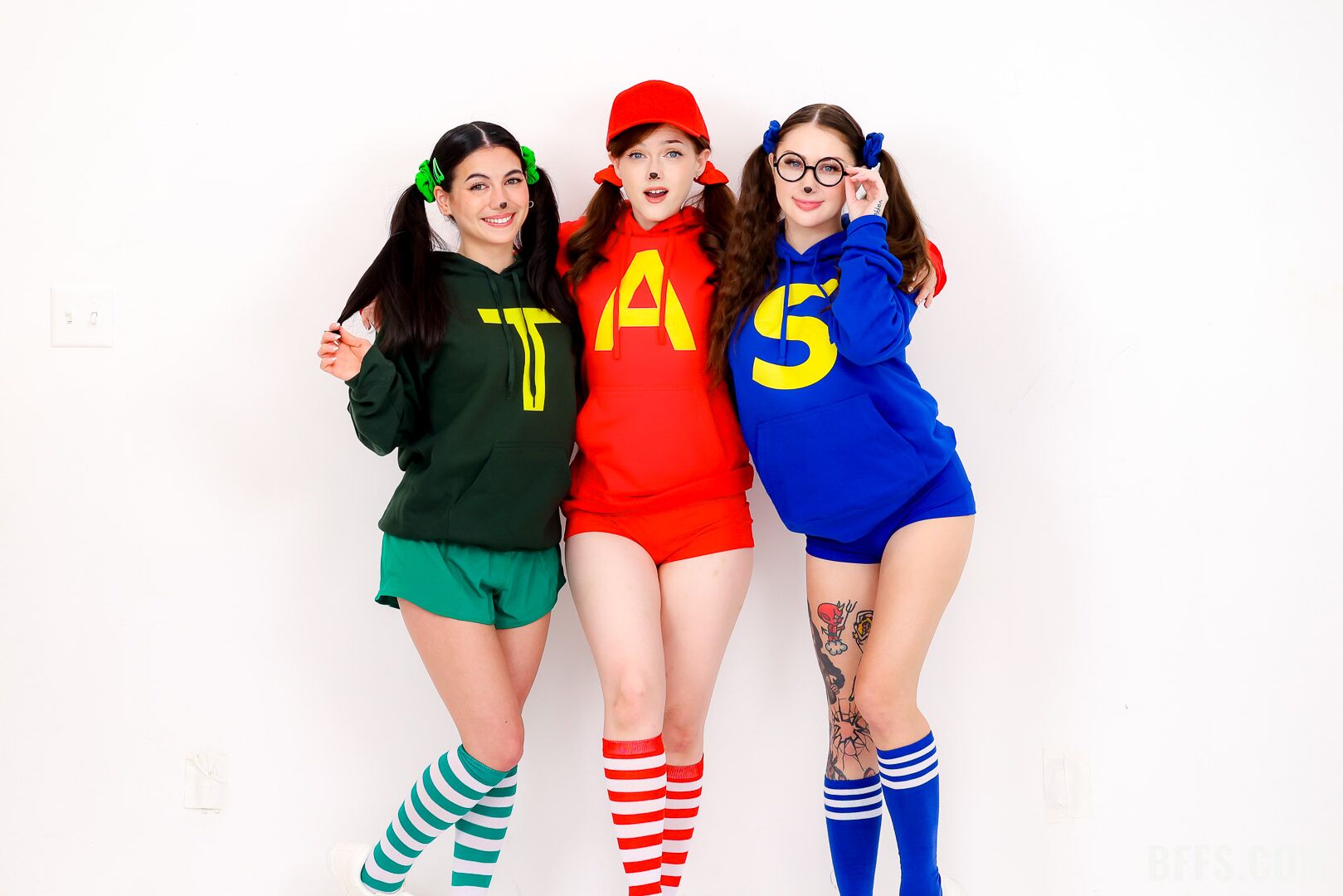 “We’re the Clitmunks!” Three Friends Share a Big Cock for Halloween