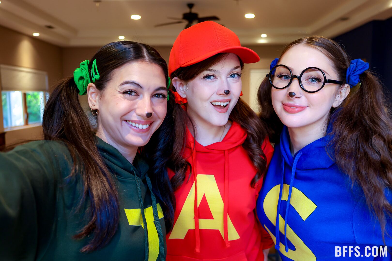 “We’re the Clitmunks!” Three Friends Share a Big Cock for Halloween