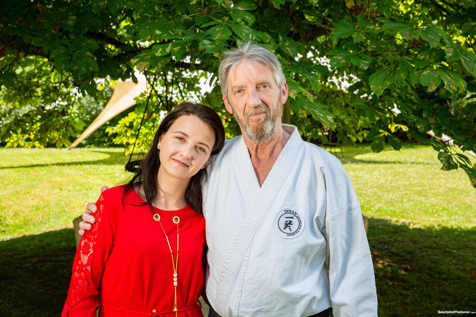 Outdoor karate practice