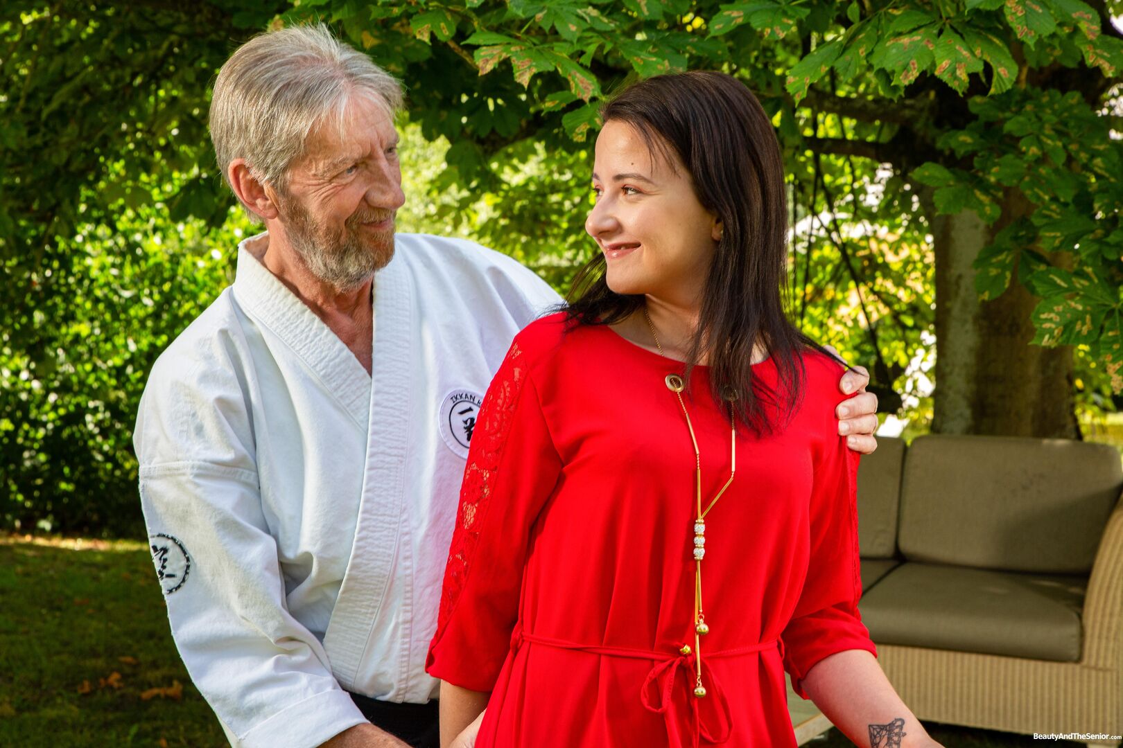Outdoor karate practice