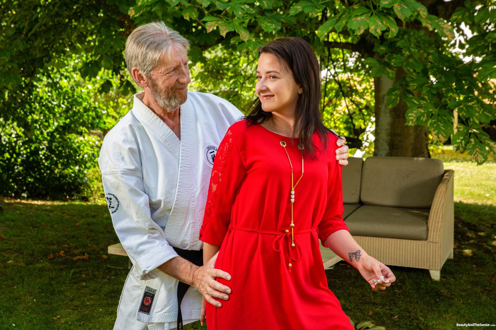 Outdoor karate practice