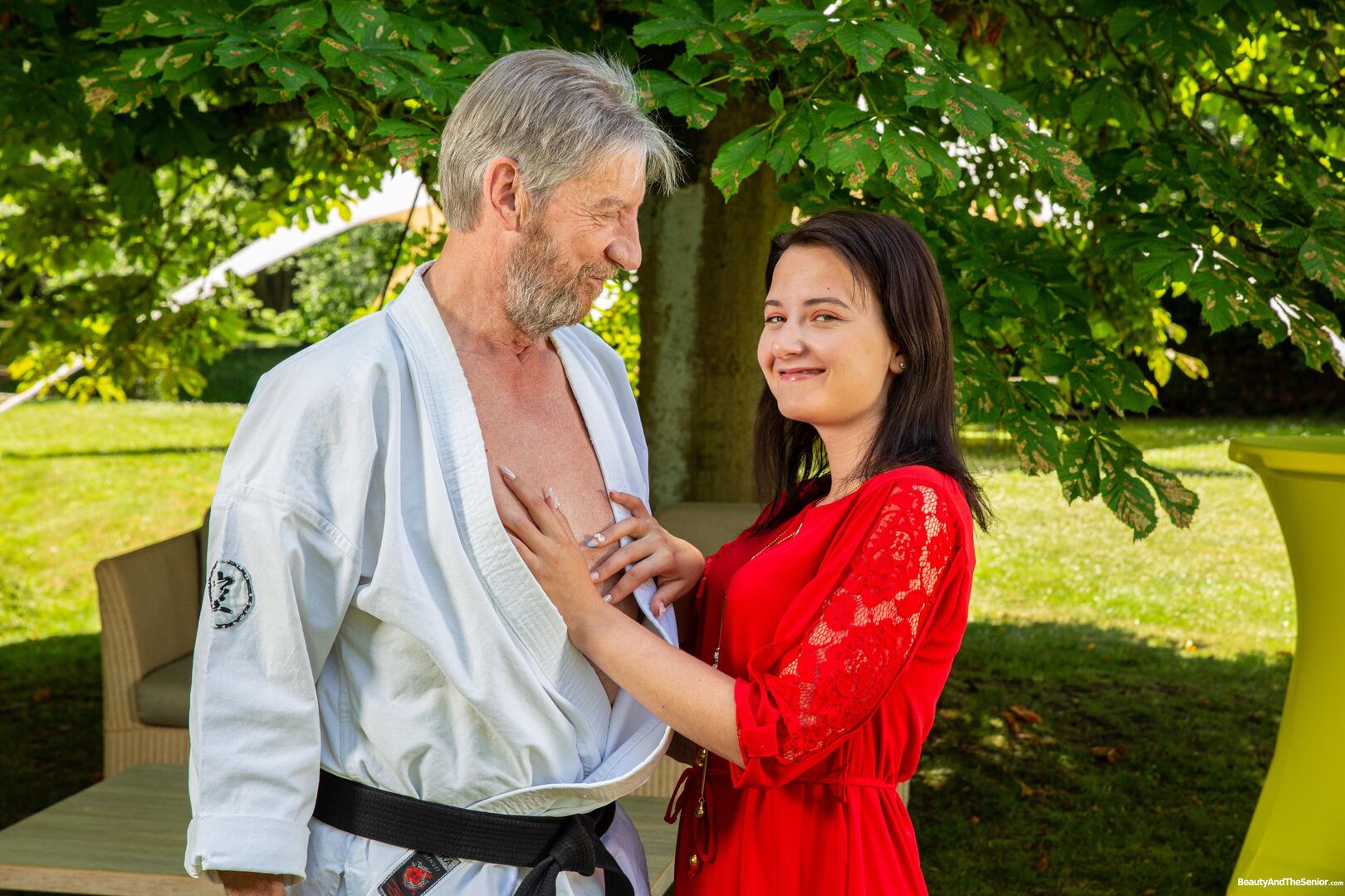 Outdoor karate practice