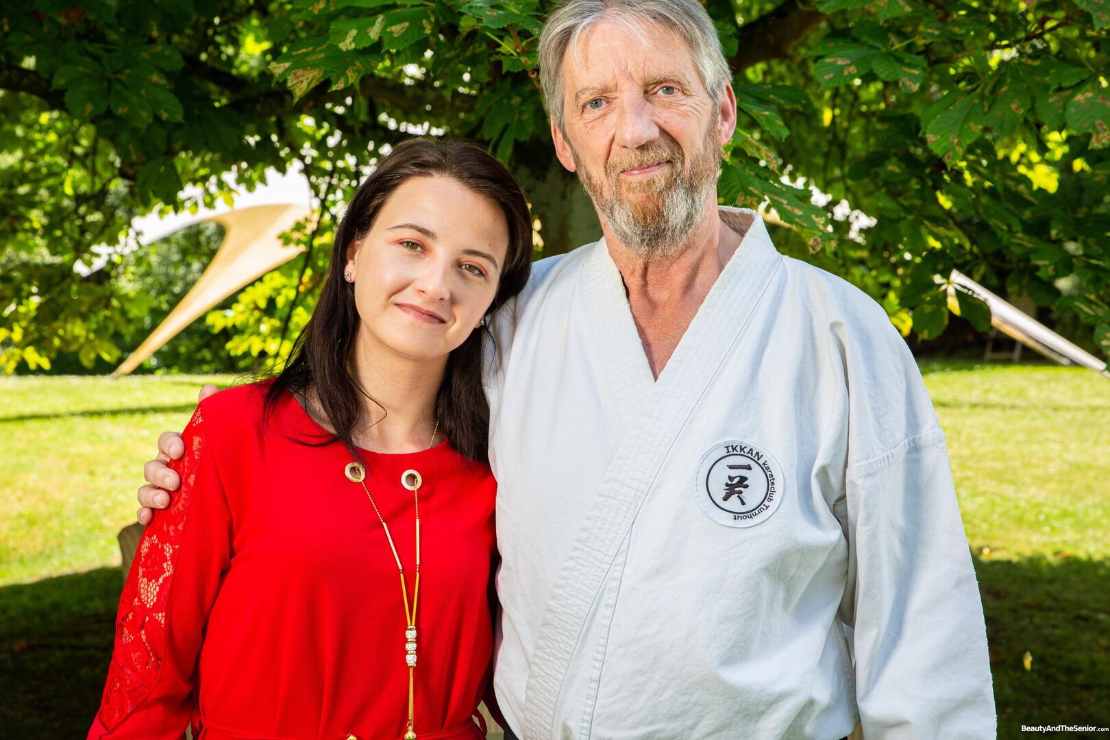 Outdoor karate practice