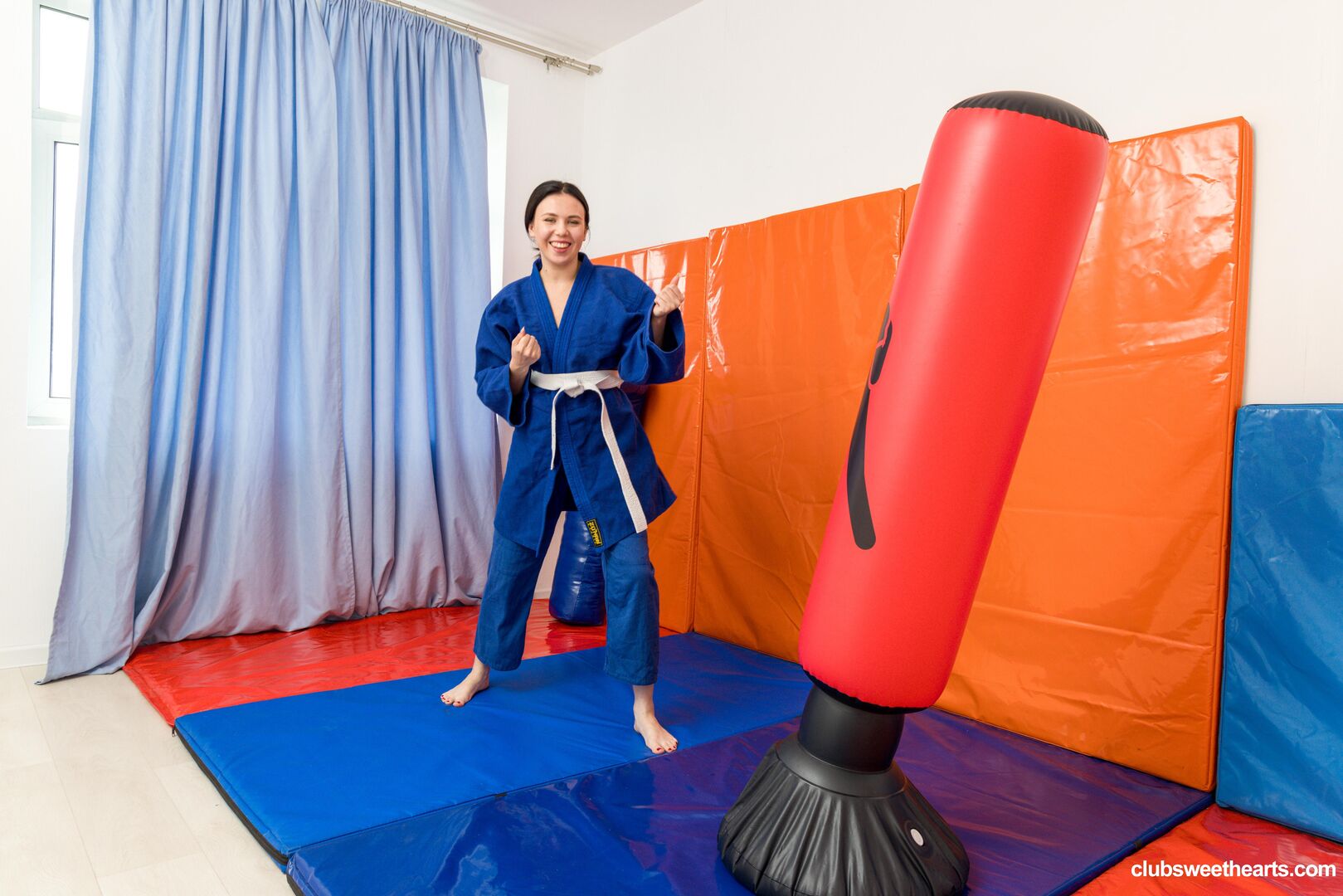 Katy turns Judo practice into playtime
