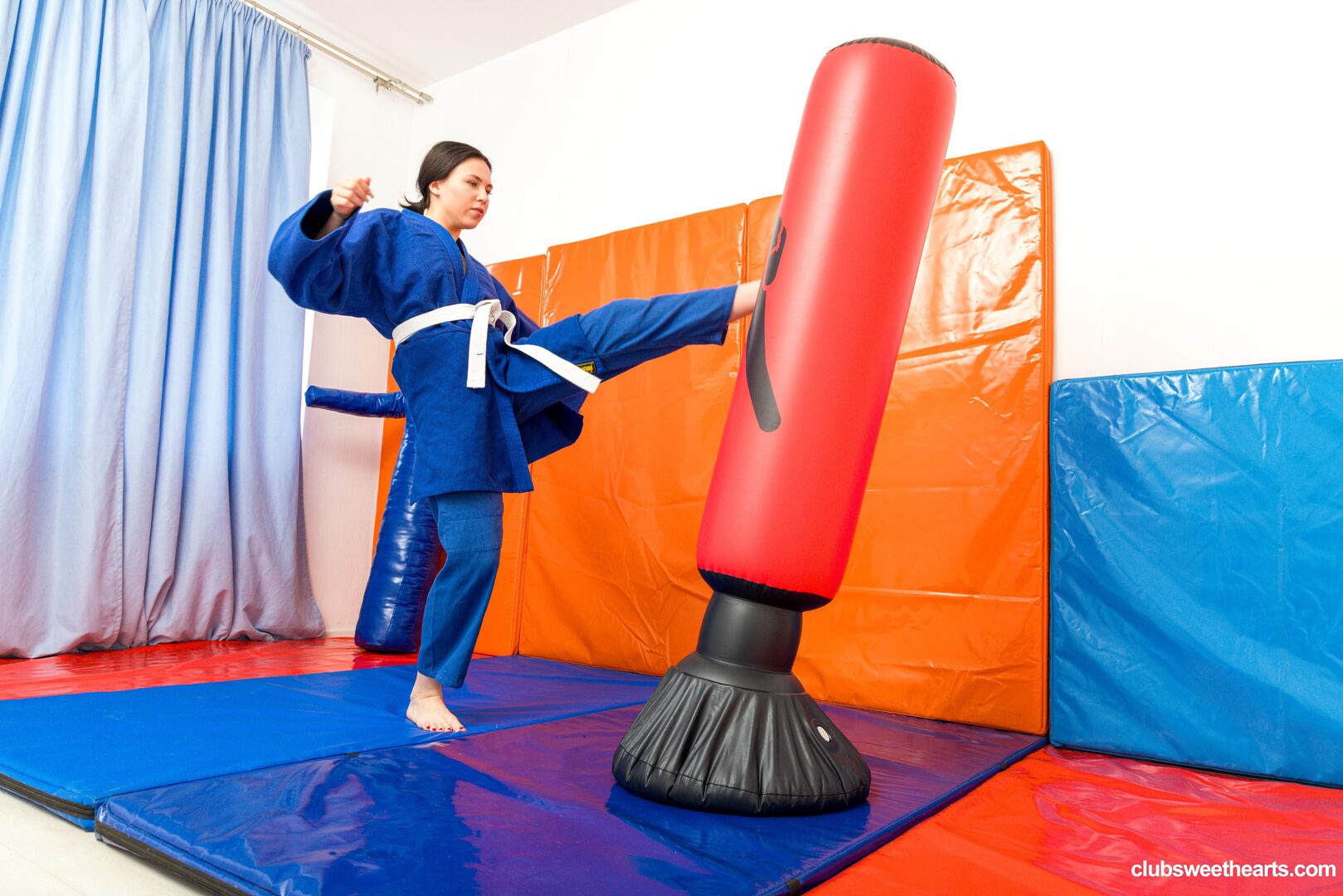 Katy turns Judo practice into playtime