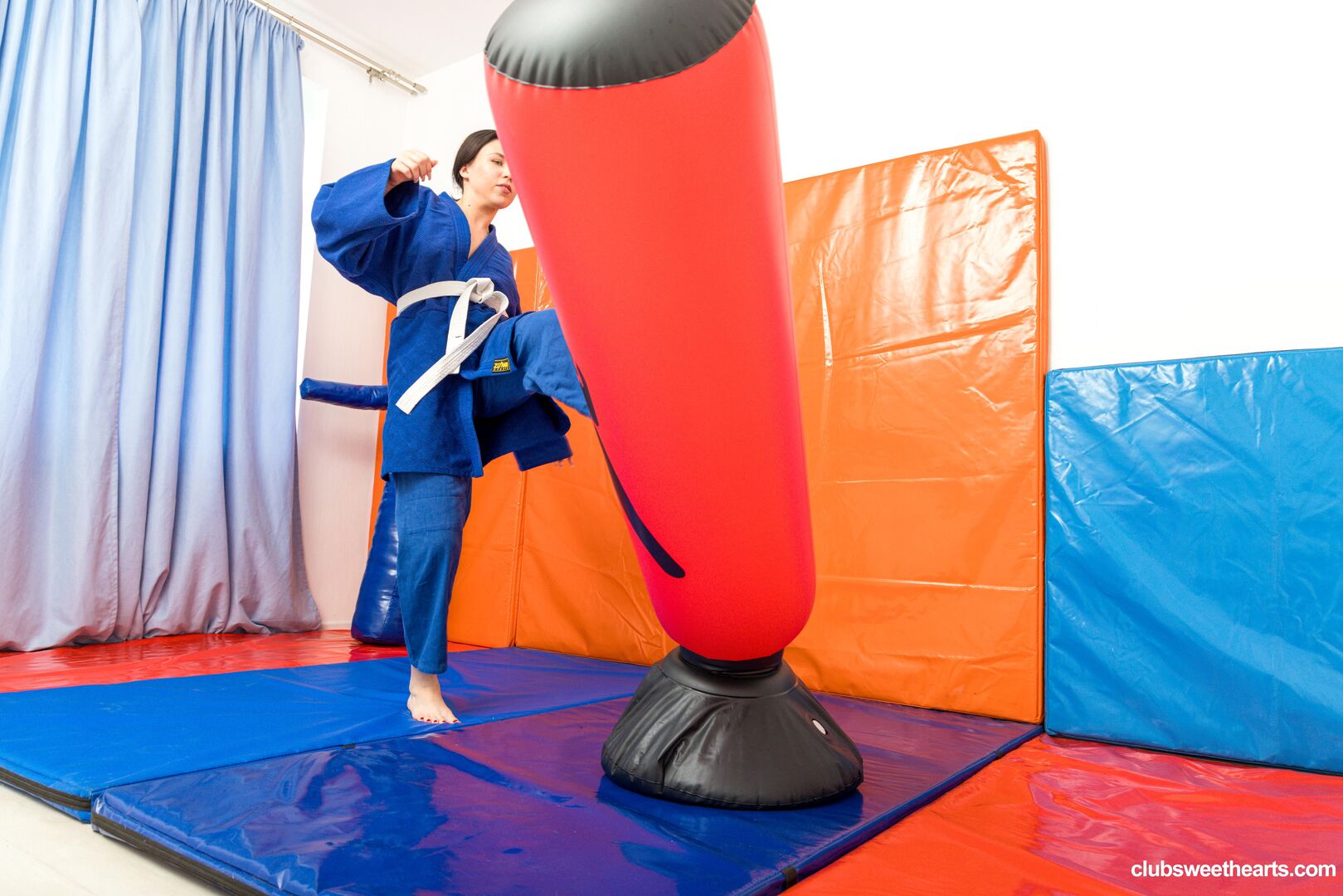 Katy turns Judo practice into playtime
