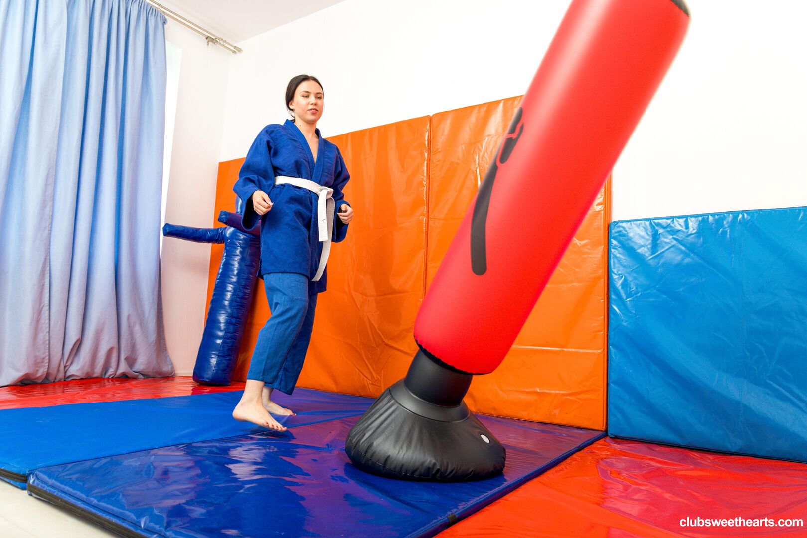 Katy turns Judo practice into playtime