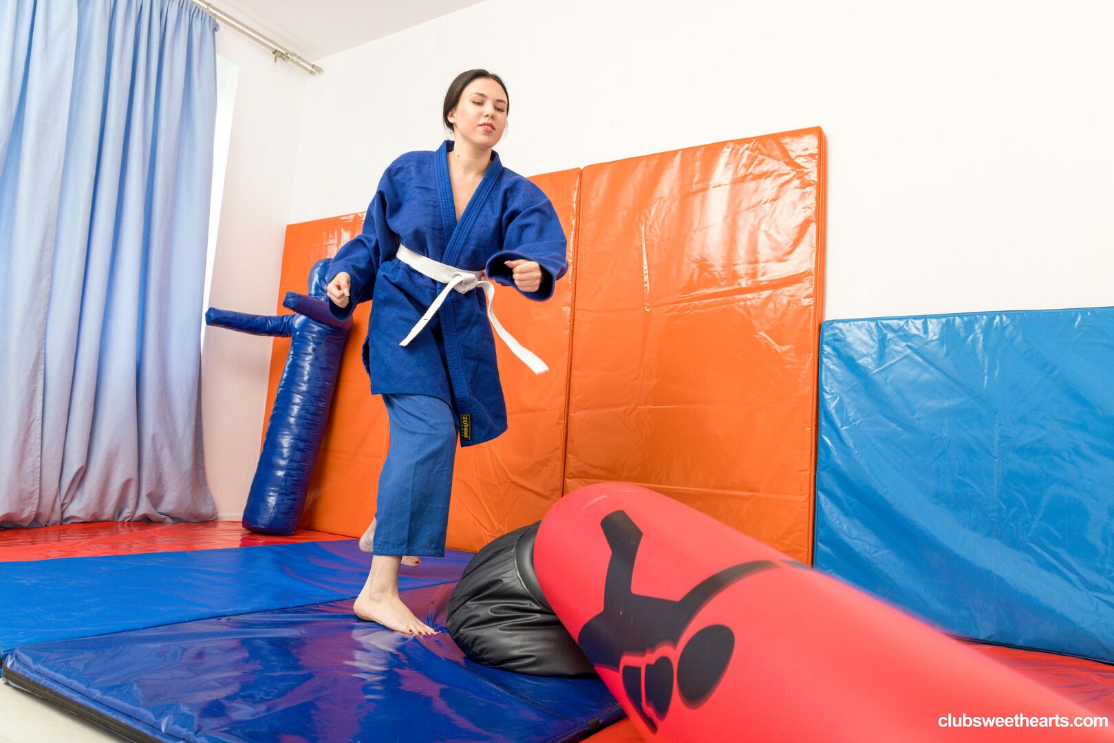 Katy turns Judo practice into playtime