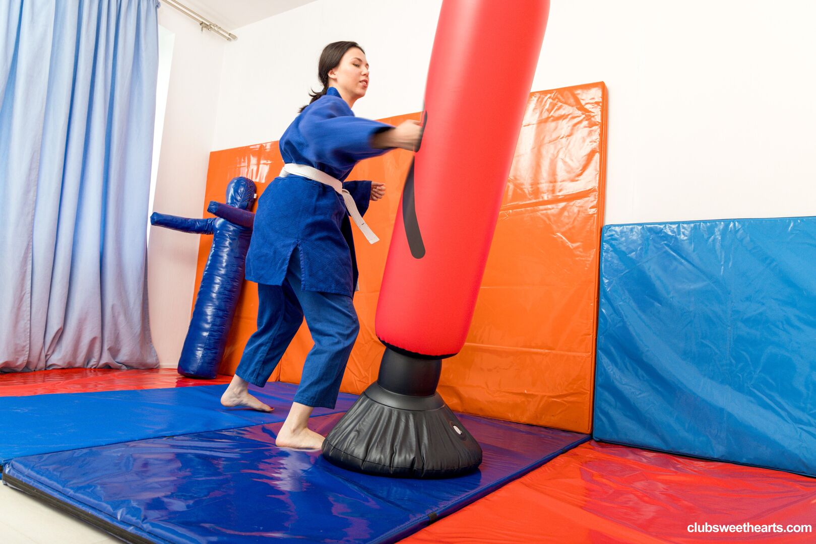 Katy turns Judo practice into playtime
