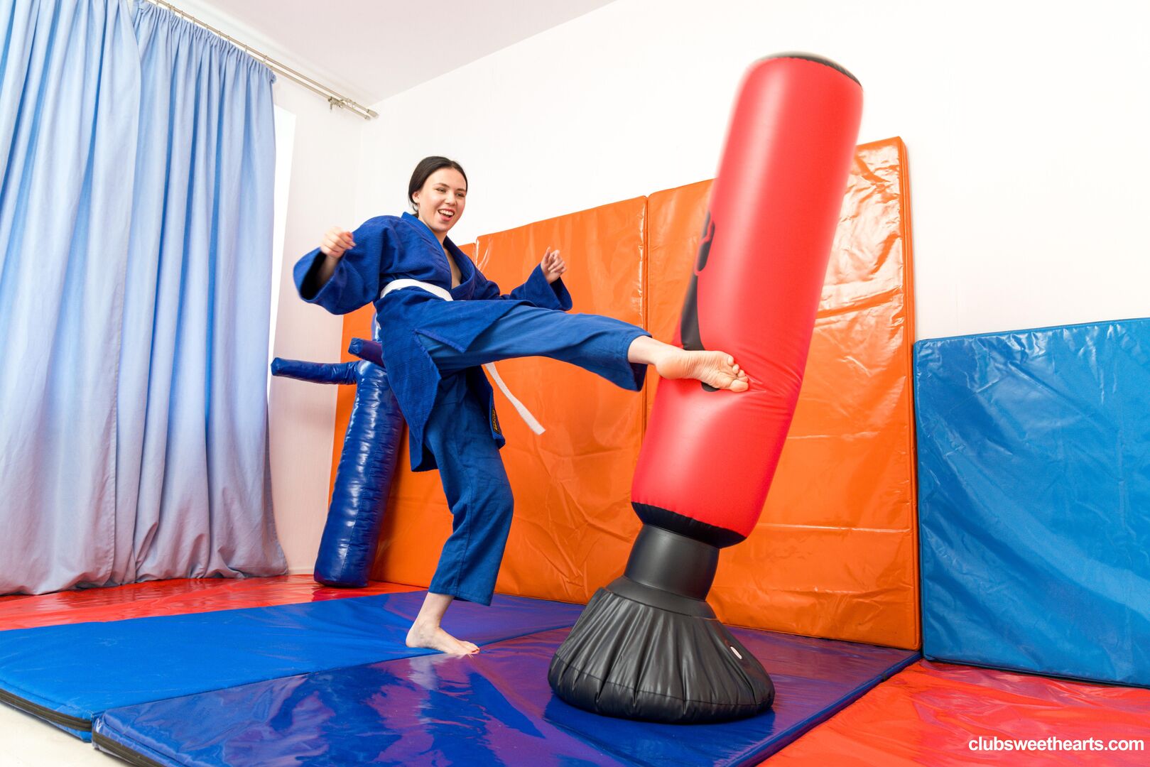 Katy turns Judo practice into playtime