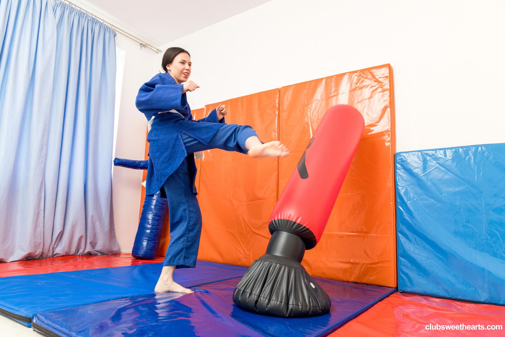 Katy turns Judo practice into playtime