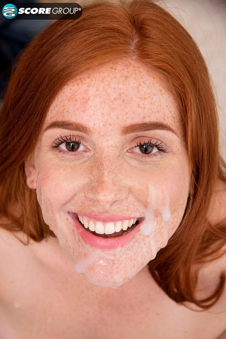 Jayme Rae, 18, is a ginger with freckles on her face. She gets that pretty face plastered with hot, sticky jizz.