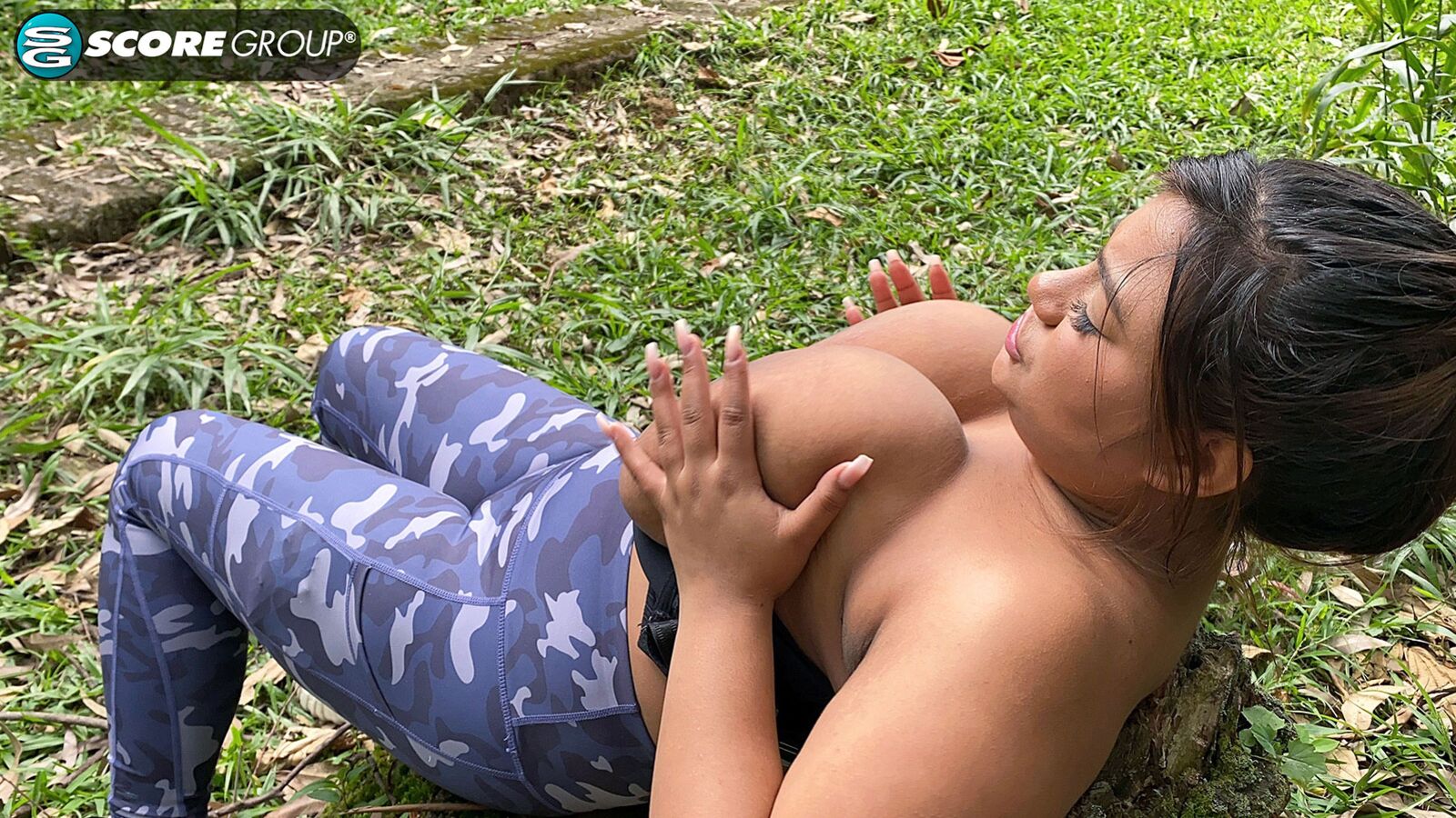 A walk in the woods with huge-titted Latina Angie Bravo