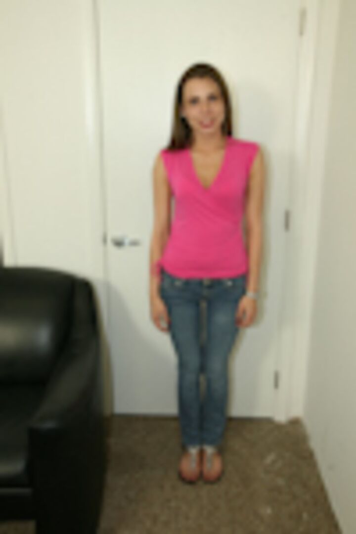 Petite girl comes by for casting