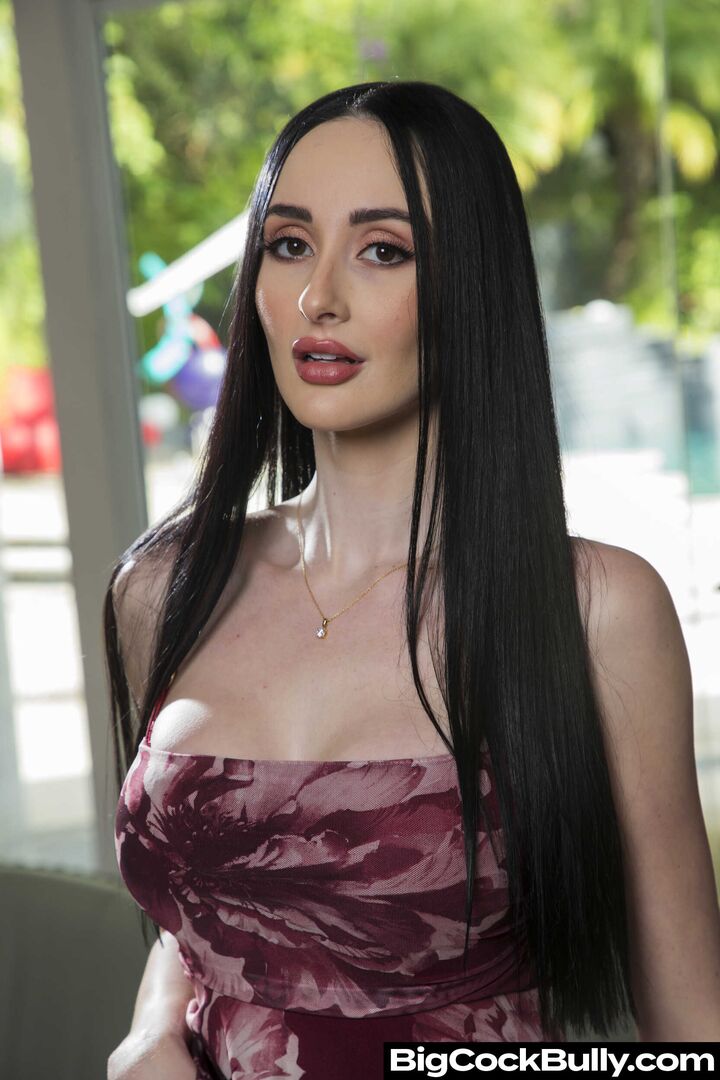 Busty Violet Voss wants her boyfriend's bully to stop, and the only way is to be bullied by his big cock