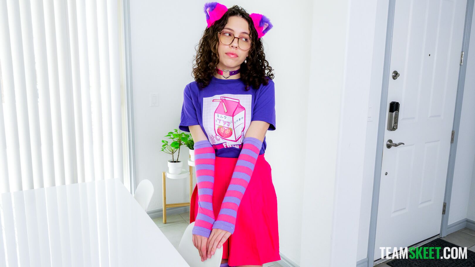 “Try on My Mom’s Lingerie…” Nerd Girl vs Jock’s Cock