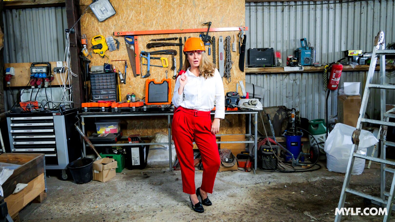 “Ever Fuck Your Boss at Work?” Construction MILF Drills Better Than Me! (Denice K’s Debut)