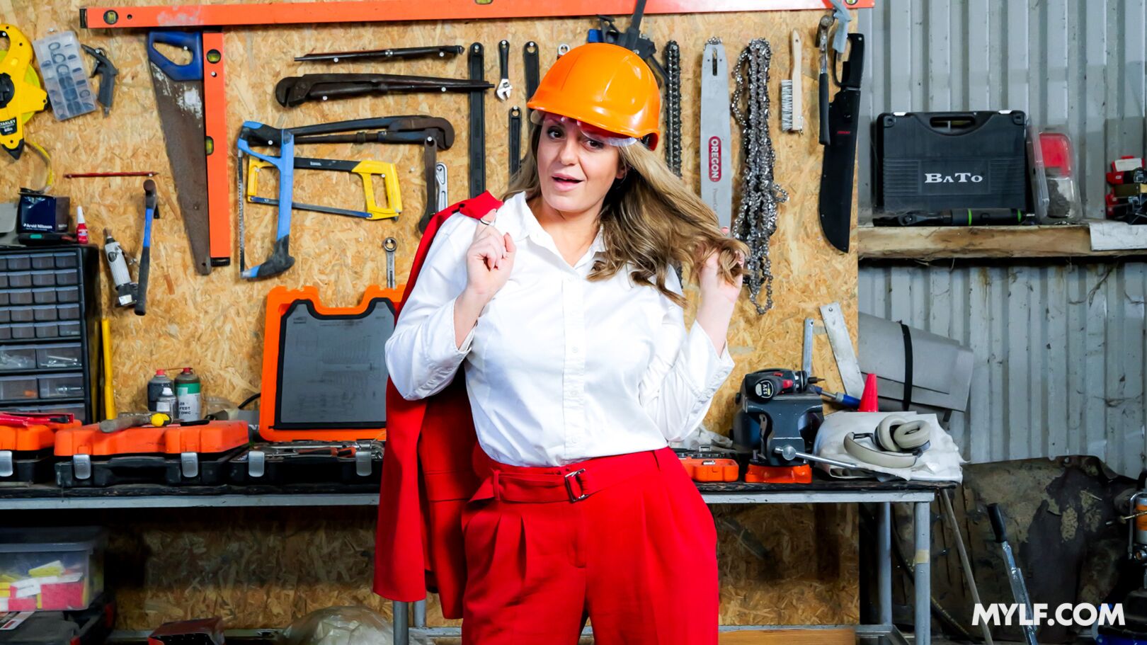 “Ever Fuck Your Boss at Work?” Construction MILF Drills Better Than Me! (Denice K’s Debut)
