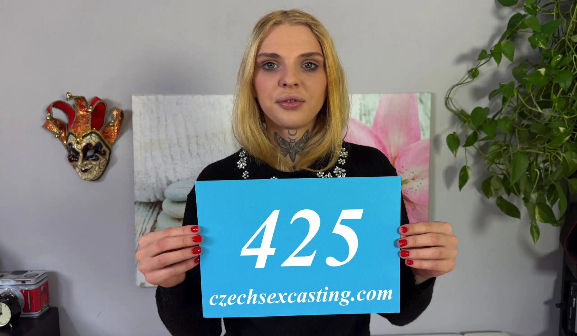 Sexy blonde with number 425 gets fucked hard