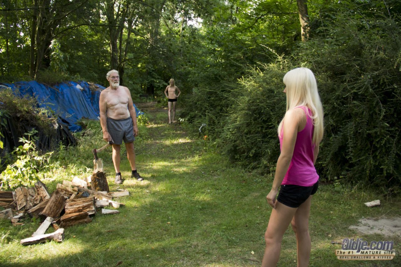 Threesome With an Old Woodcutter