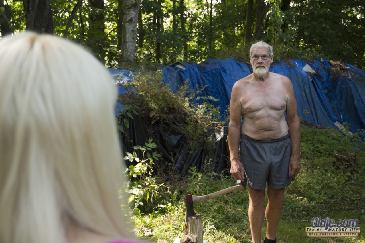 Threesome With an Old Woodcutter