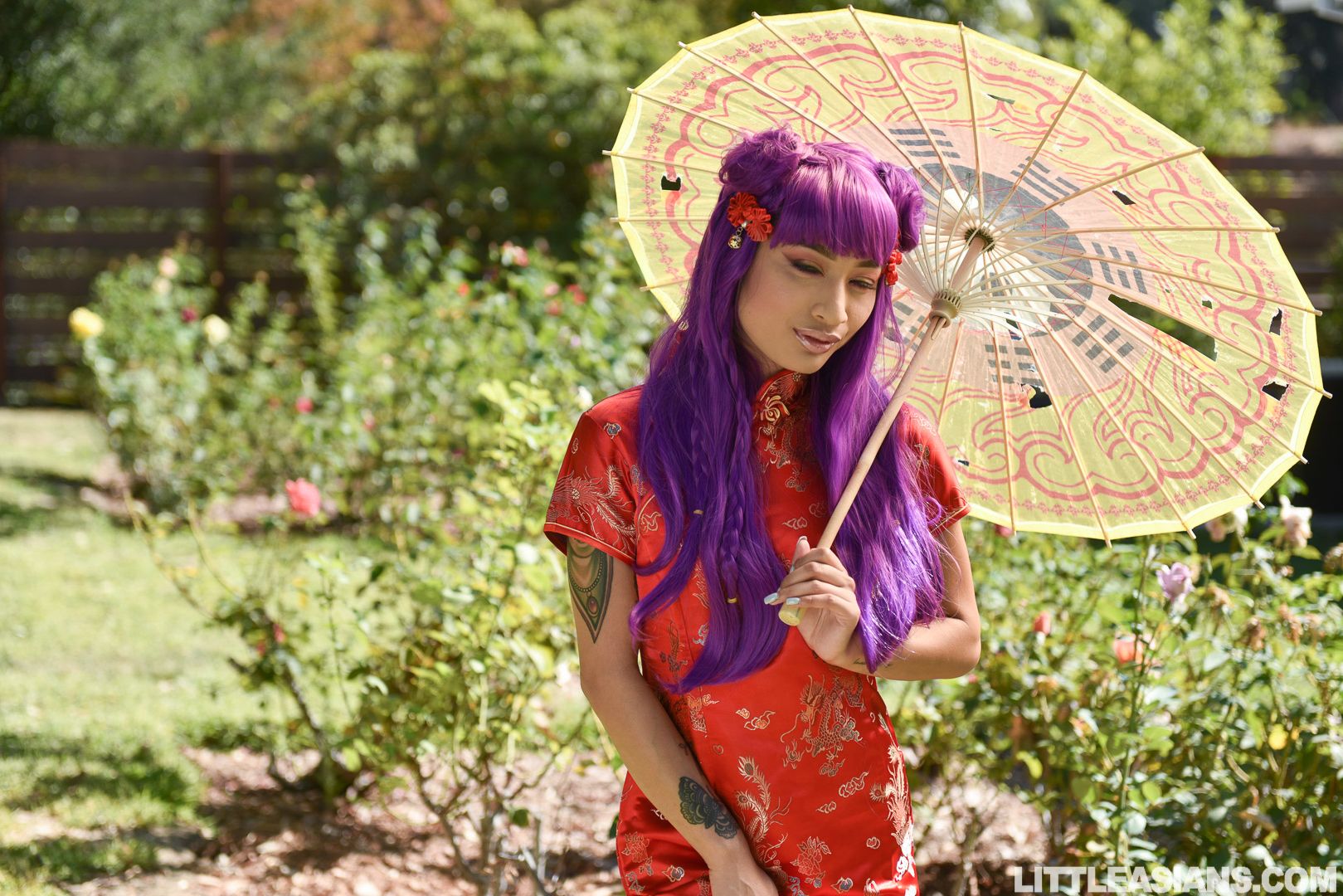 Red Dress Asian Seductress