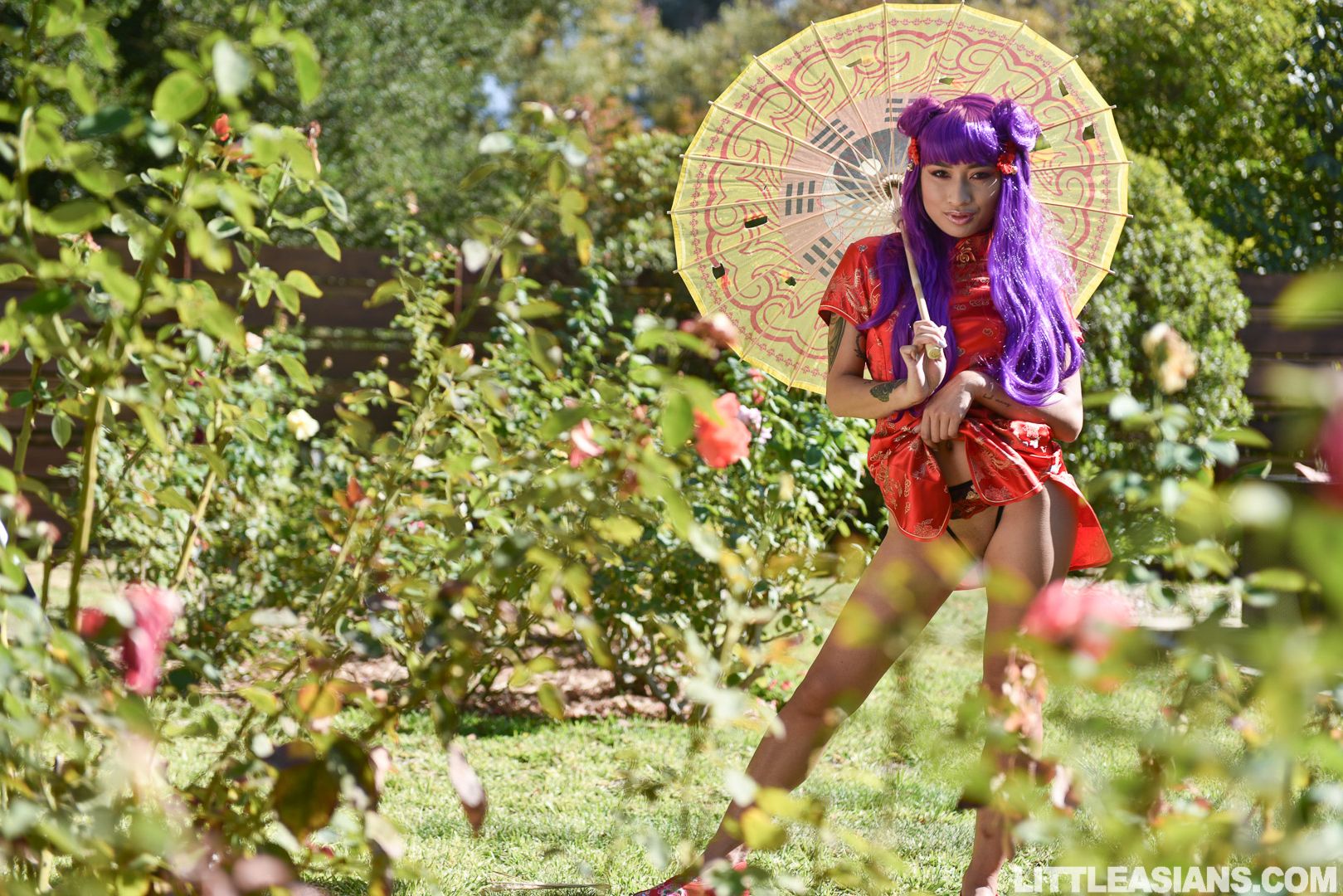 Red Dress Asian Seductress
