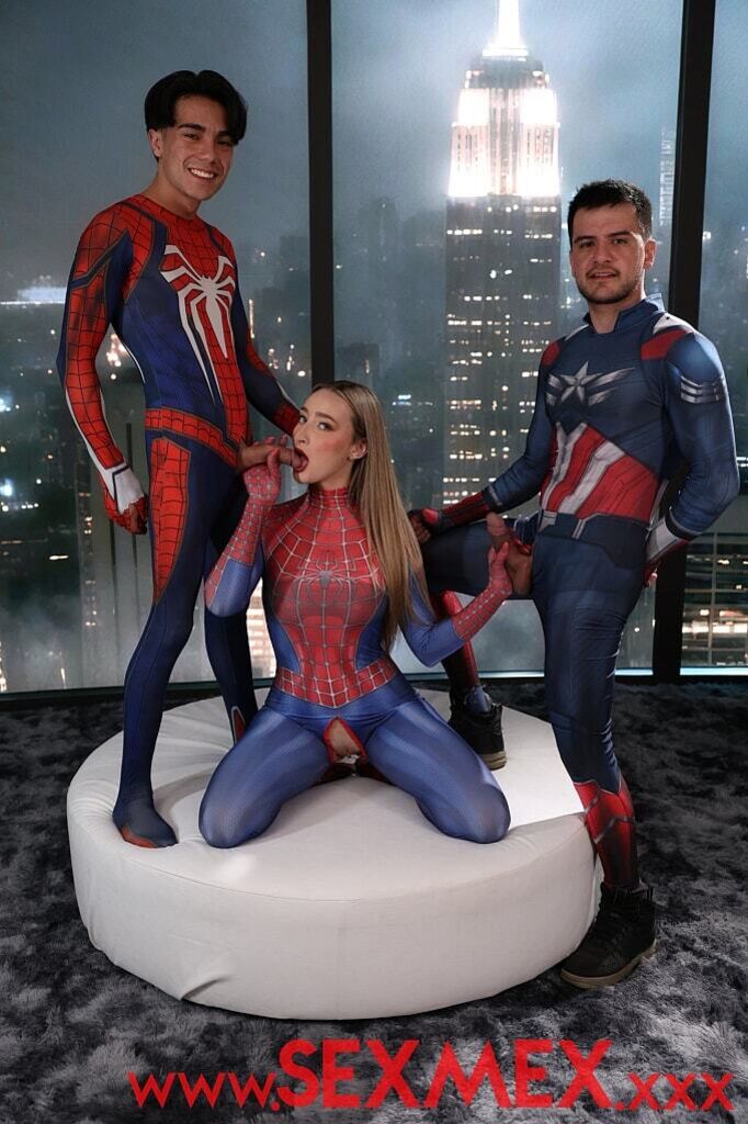 SPIDER GIRL BANGED BY SUPERHEROES . LULA