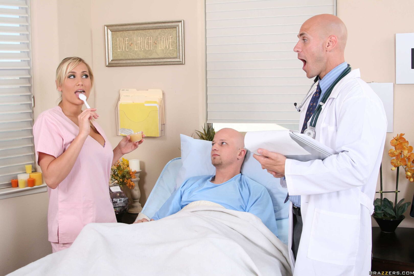 Nurse & Doctor Play While Patient'S Away