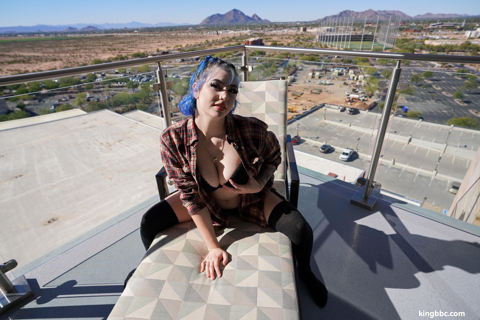 Blue haired xoe grim takes kingbbc